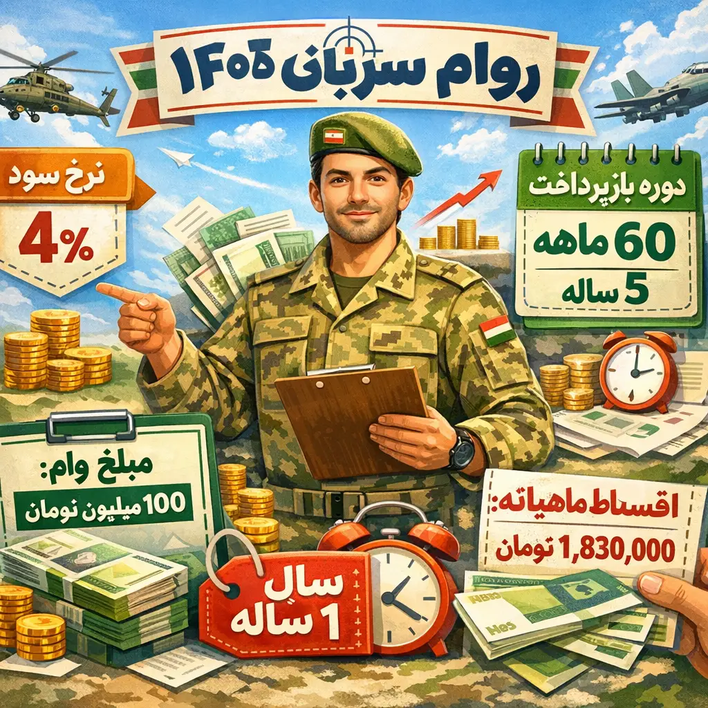 وام سربازی ۱۴۰۵ وام سربازی ۱۴۰۵