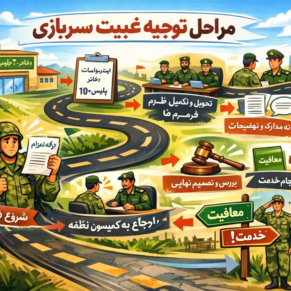 مراحل توجیه غیبت سربازی مراحل توجیه غیبت سربازی