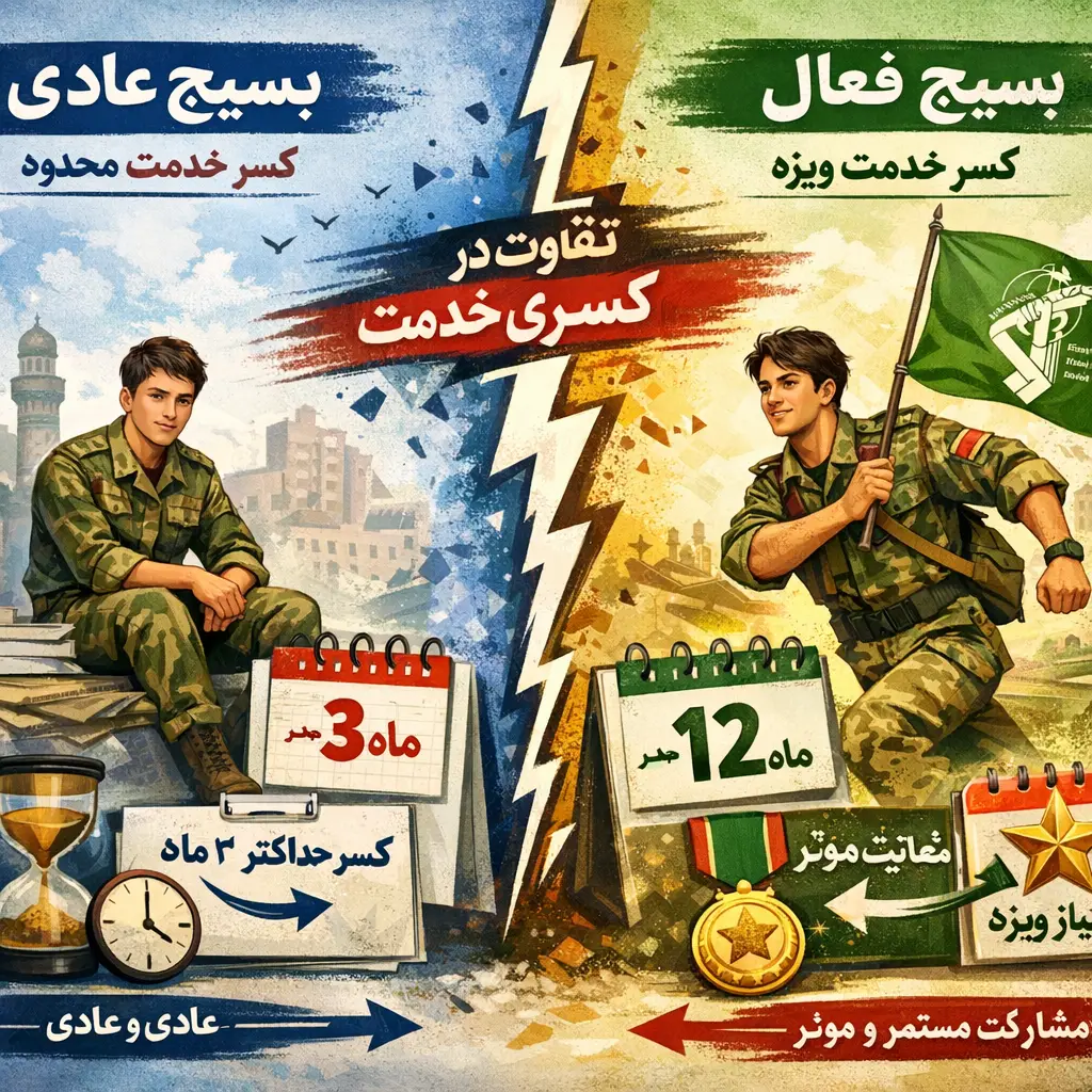 گرفتن کسری بسیج فعال؛ تبدیل سابقه عادی به فعال در کمترین زمان گرفتن کسری بسیج فعال؛ تبدیل سابقه عادی به فعال در کمترین زمان