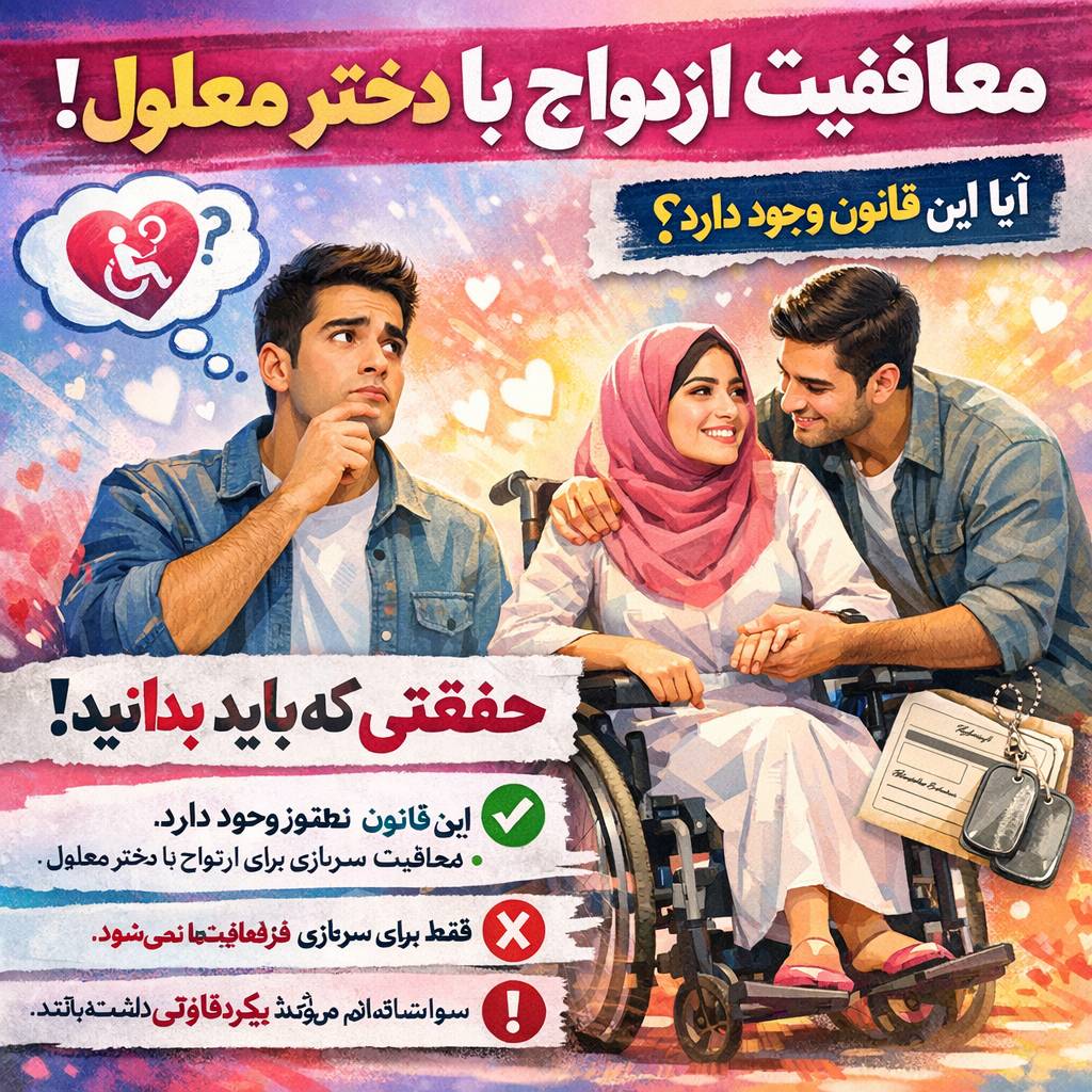 معافیت ازدواج با دختر معلول؛ (آیا این قانون هنوز وجود دارد؟) معافیت ازدواج با دختر معلول؛ (آیا این قانون هنوز وجود دارد؟)