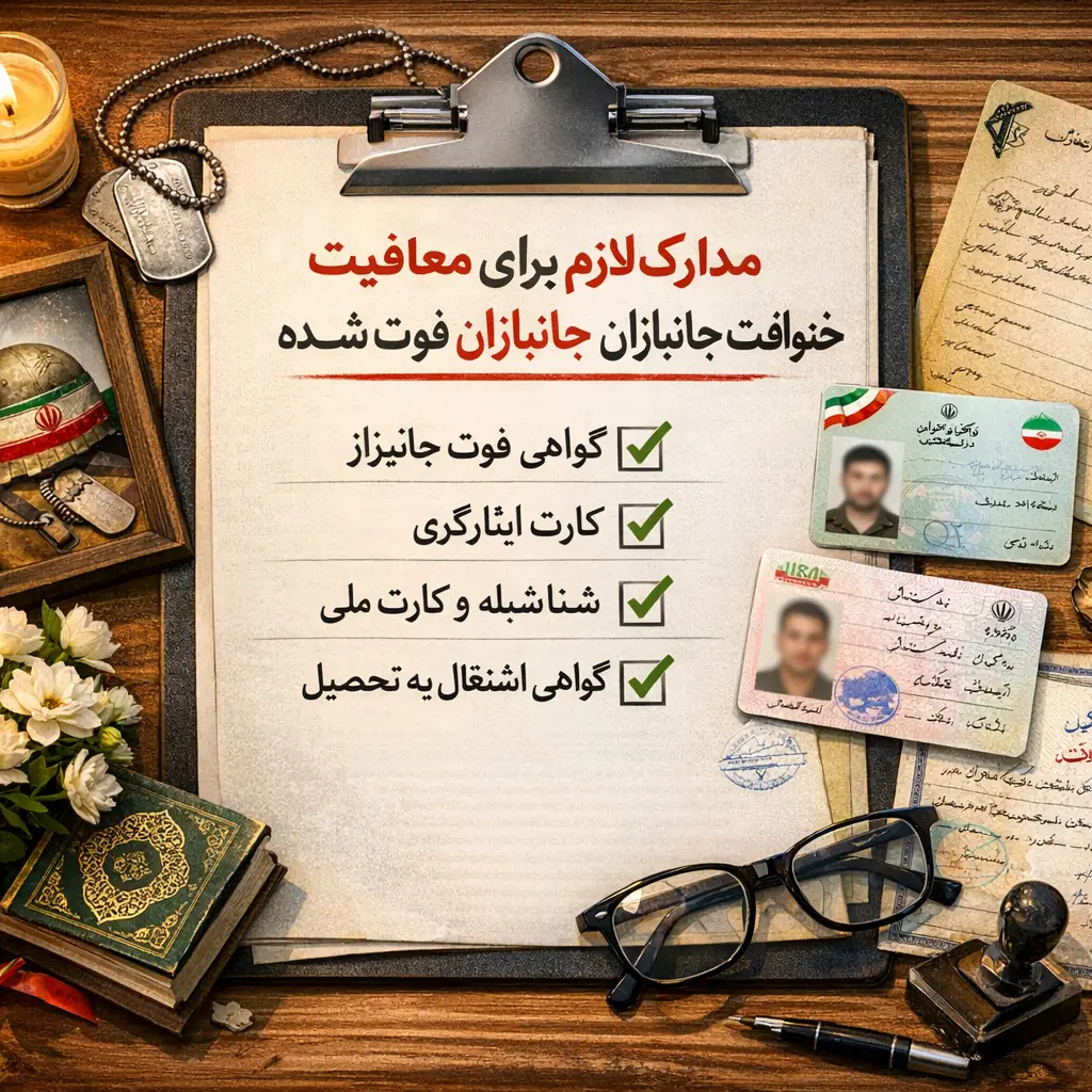 مدارک مورد نیاز برای معافیت فرزندان جانباز- لیست کامل مدارک مورد نیاز برای معافیت فرزندان جانباز- لیست کامل