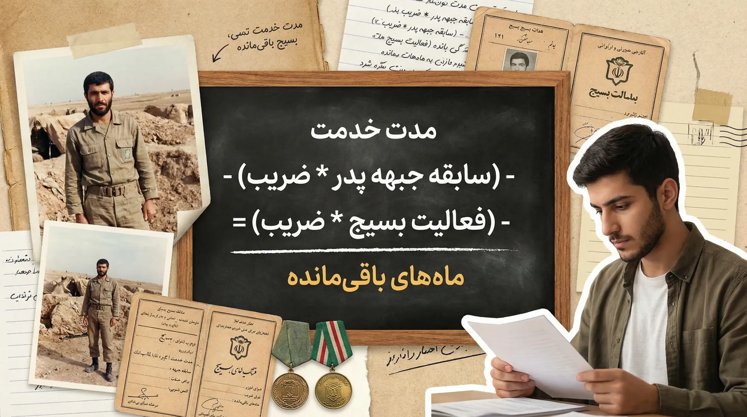تلفیق کسری خدمت جبهه پدر و بسیج؛ فرمول نهایی محاسبه ماههای باقیمانده تلفیق کسری خدمت جبهه پدر و بسیج؛ فرمول نهایی محاسبه ماههای باقیمانده